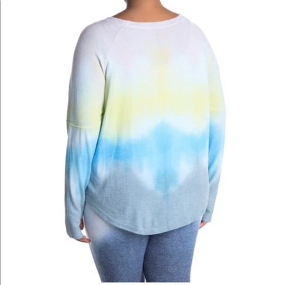 Theo & Spence Nordstrom Tie Dye Top Crew Neck Thumbhole Sweatshirt Size XL - Picture 2 of 9